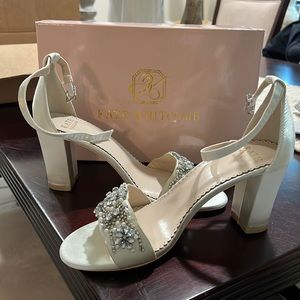 Kate Whitcomb Lucy Ivory Satin wedding heels
